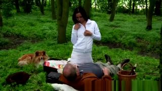 Anal Licking Dark haired teen gets banged by old guy in woods NoveltyExpo