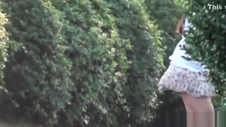 Homosexual Asian whore peeing park Cum On Face