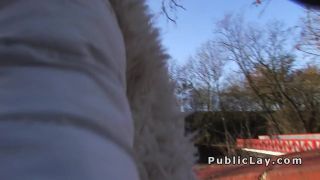 Ejaculations Blonde amateur flashing and fucking in public...