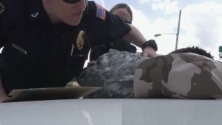 Teenage Girl Porn Scamming soldier gets arrested for stolen valor by milf cops Chick