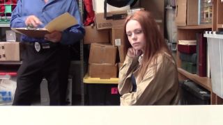 Ssbbw Afraid small tits redhead teen busted by a LP officer Big breasts