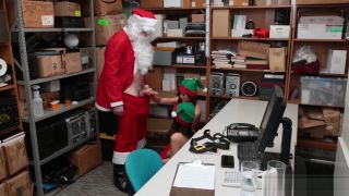 Messy Petite teen elf thieves fucked by perv Santa on CCTV Breasts
