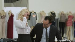 Relax Fashionable blonde babe likes to have casual sex quite often, even while still at work Throatfuck