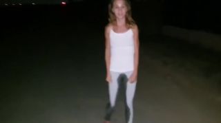 Wet Outdoor Pee Games With Green Eyed Slut Close Up