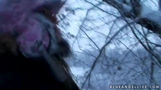 Asslicking Blue Angel enjoys in playing in the snow GirlfriendVideos