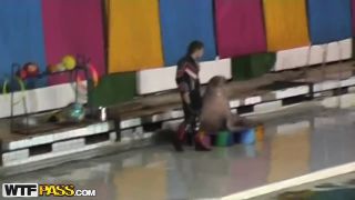 Colombia Cute and young brunette babe Natasha is getting seduced by her workmate at dolphinarium for naughty fuck. Mother fuck