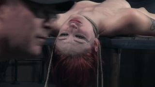 Thick Suspended Redhead Clit Punished With Electro Clit