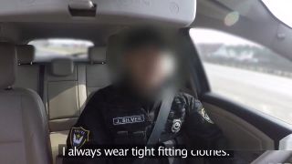 GigPorno Calm Fake Cop Bangs Hot Brunette Babe Watersports