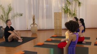 Dyke Yoga Coach Bangs Two Hot Babes Wank