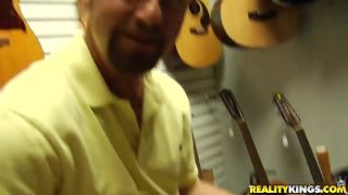 Milfporn Dark haired chick is fucked in a musical shop...