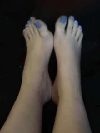 Virtual Sexy Flexible Teen Feet w High Arches Tease with Blue Toenails Foot Fetish Punished