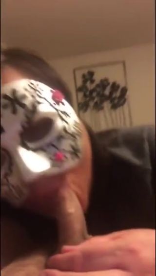 Gay Gloryhole Wife wearing mask sucks my small dick. Great bj. Please comment and subscri Tats