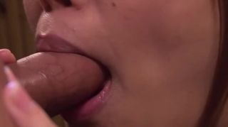 Close Up Brunette babe sucks cock like a pro Masturbates