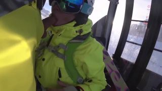Daddy 4K Public cumshot on mouth in ski lift Part 1, 2 Young Men