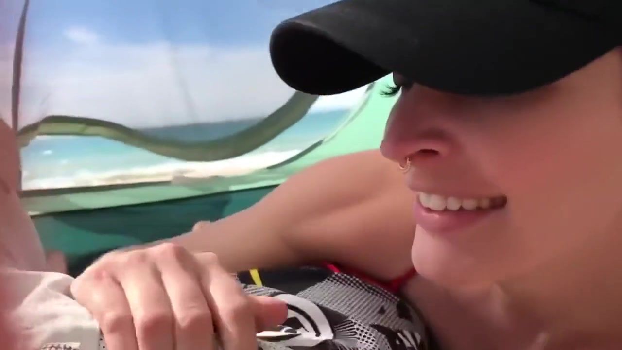 Cum On Face Blowjob on public beach are the best Step Sister - 1