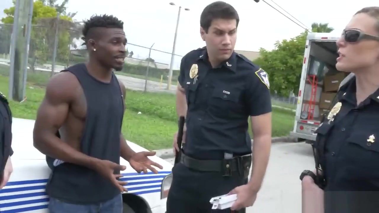 Secretary Nasty police whores arrested a black guy and forced him on a hardcore sex Gay Pawn