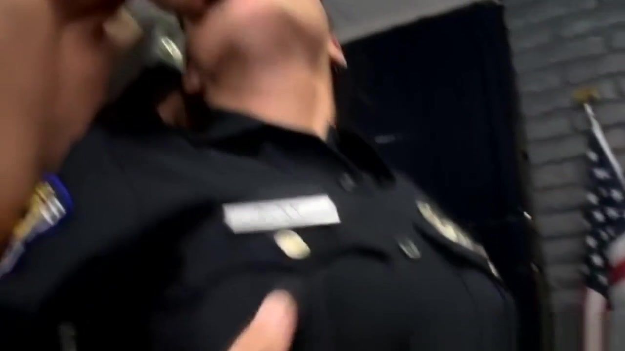 Gay Interracial CFNM police milfs licked and fucked Boob
