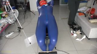 Anal Chinese Pretty Model Bondage in Catsuit Letsdoeit