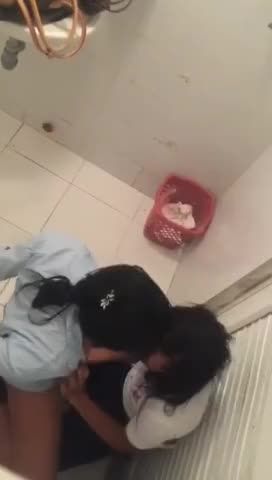 FPO.XXX Malay Lesbian Kissing And Fingering Each Other After Work In Office Toilet Hairy Pussy