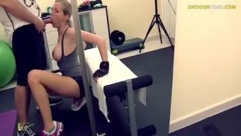 Wet Cunt Surprise Sex During BUSTY Girlfriend's Workout Skinny