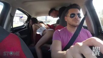 Solo Girl Crazy Couple Fucked in the back of an Uber Best Blow Job