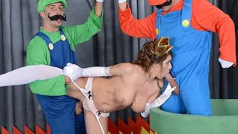 Stepsis Mario and Luigi Parody Double Stuff - Brazzers Teenage Porn