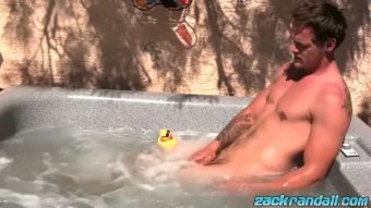 Natural Boobs Muscle Jock with Big Balls Playing Whit his Dick in the Hot Tub Two