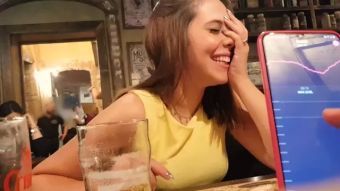 Novinho Public Orgasm with Lovense Lush inside Harry Potter's Restaurant Guys