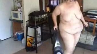 FullRips BBW Vacuuming in the Nude Lots of Big Ass Bending over Shots - not HD Ejaculation
