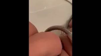 Hetero My Wife Masturbating in the Shower Glasses