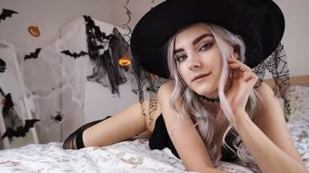 Black Cock Cute Horny Witch Gets Facial and Swallows Cum - Eva Elfie ShopInPrivate