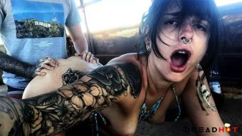 Siririca Porn inside an Abandoned Bus in DESERT -amateur Porn Vlog 2 Internal