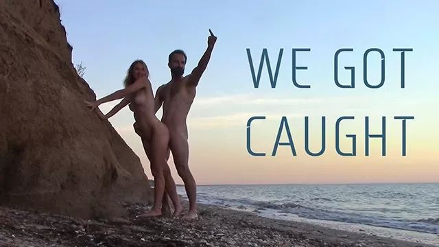 Hairypussy Public Sex on the Beach - WE GOT CAUGHT! Asstr