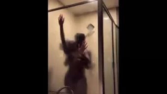 Vivid Ebony Couple Shower Sex Petite