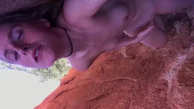 Playing Casual Morning Nature Orgasm. Fully Nude on Rocks and Stuff. [freckledRED] Hard Cock