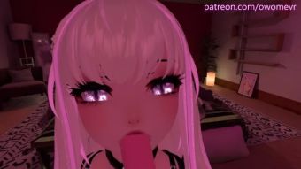 Teasing Beautiful POV Blowjob in VRchat - with Lewd Moaning and ASMR Noises [VRchat Erp, 3D Hentai] Ethnic