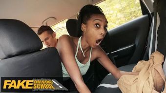 Egbo Fake Driving School Ebony Brit Asia Rae Gets Stuck and Fucked Step Mom