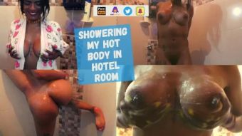 Female Me Enjoying a Hot Shower in a Hotel Room - Rianna Reyes | Shower Gel | Perfect Body Sexu