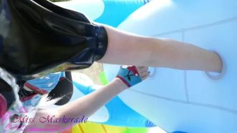 Livecam Miss Maskerade Compilation Rubber Doll Playing and Pop Balloon - Looner Fetish in Full Latex Blow Jobs Porn