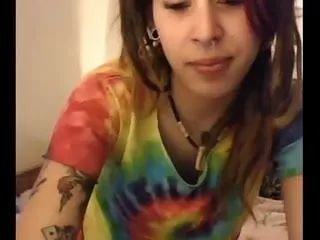 ApeTube Dreadlocked Crusty Playing with her Body (no sound) Romantic