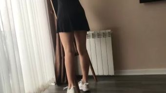 Ex Girlfriend The Maid was Awarded for Working without Panties Eurobabe