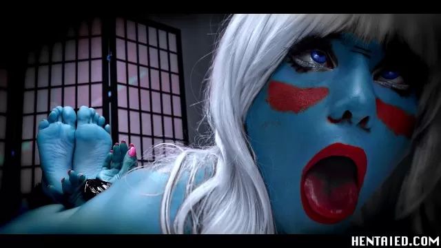 Shaved Pussy Real Life Hentai - JOI - Blue Alien - Red Pussy - Jerk off Instruction - Bondage - Feet Pose amature porn