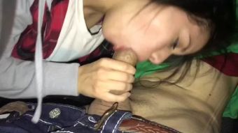 Sub PUBLIC BlowJob in Parking Lot (Cum in Mouth) Natural