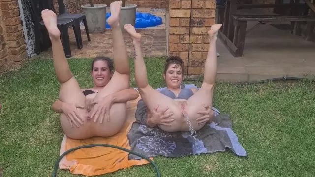 Big Ass Two Friends ANAL Hosepipe Water Play GreekSex