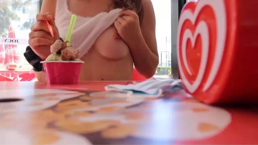 Veronica Avluv Young Girl Caught Fingering in Ice-cream Store. Blonde