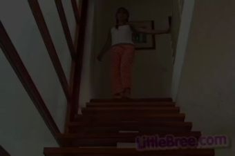Big Dildo Horny Little Ebreeshe gets horny on stairs enjoy a solo session at her home. Firsttime