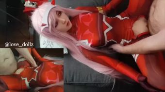 CrazyShit Fucking Zero Two sex doll until I cum deep inside of her delicious pussy Lesbian Sex