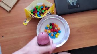 JoyReactor The student adds the most delicious sauce to his M&M's Bareback