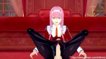 Swingers Darling in the FRANXX - Zero Two Footjob and Riding Hentai iWantClips