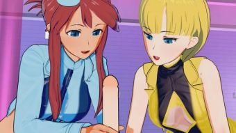 Roleplay Pokemon - Elesa and Skyla Both Get Their Pussies Filled Gag